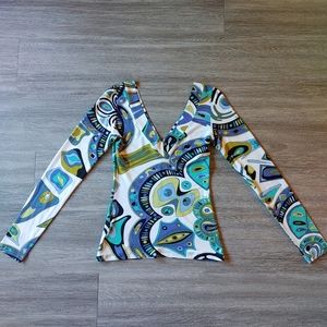EMILIO PUCCI Vintage Long Sleeve Printed Top